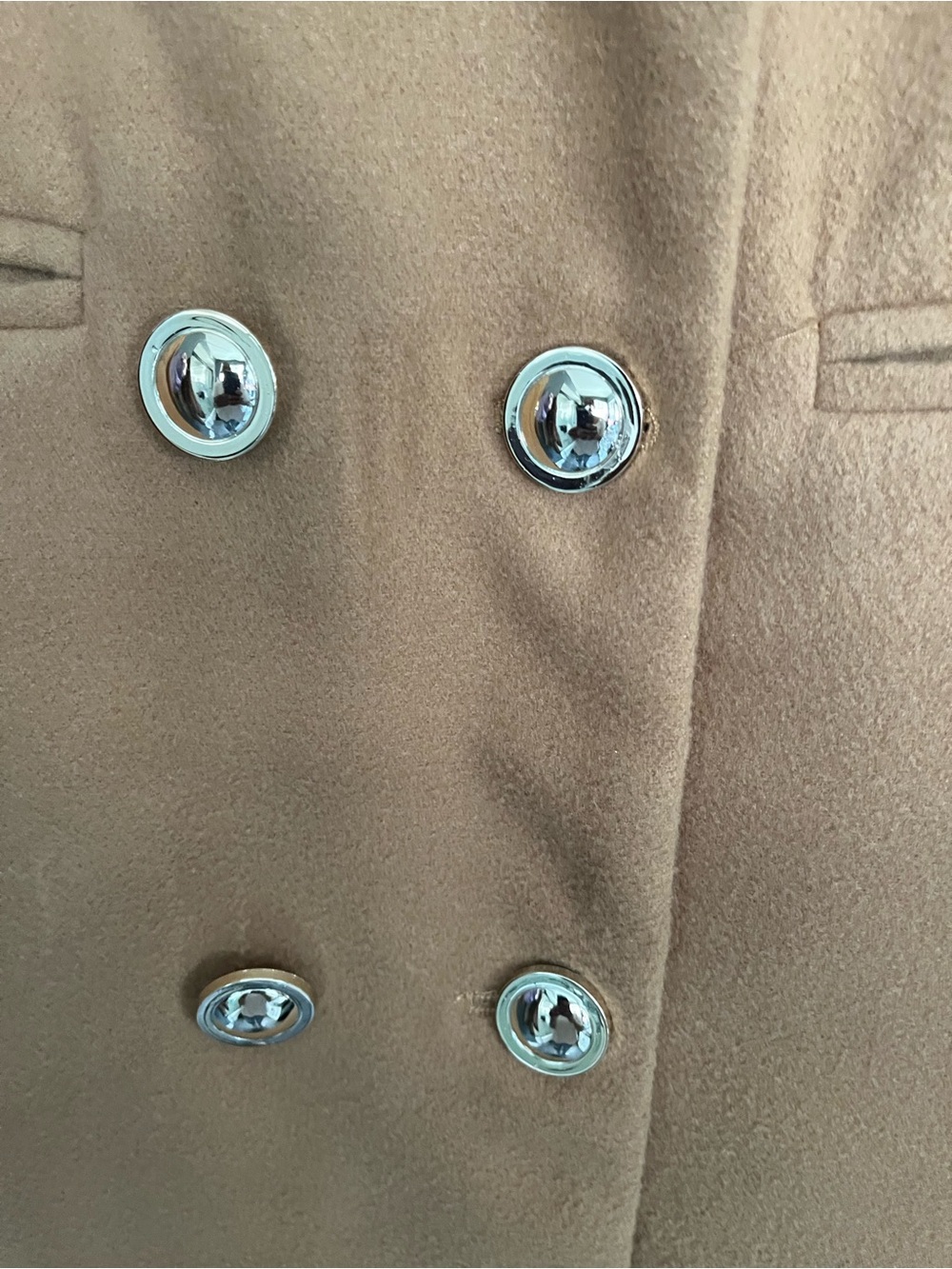 Women's Double-Breasted Camel Trench Coat - Picture 3 of 7